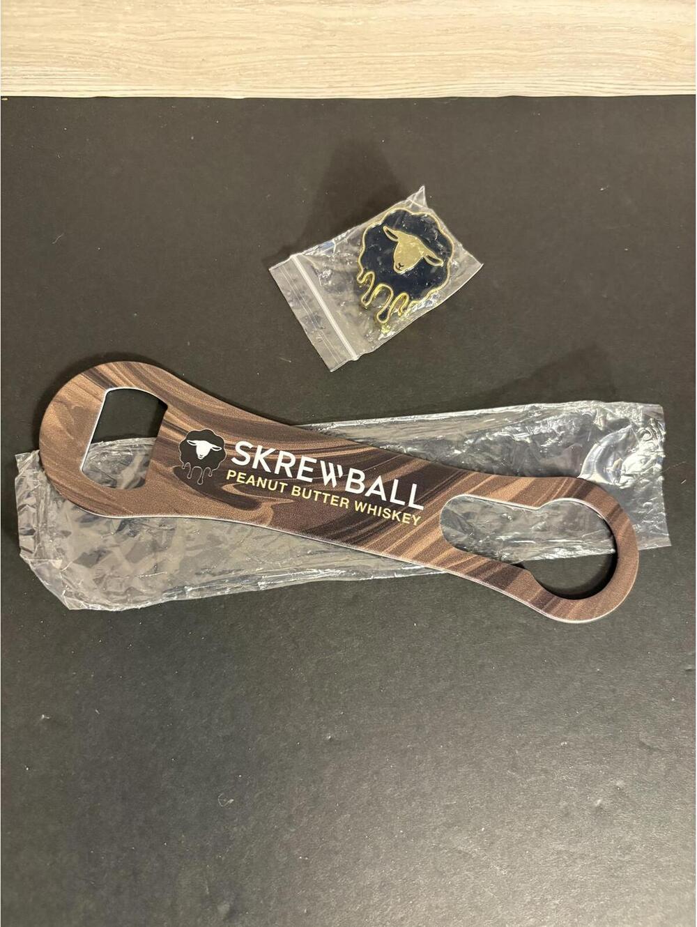 Skrewball Peanut Butter Whiskey Bottle Opener Bar Mancave Barware - NEW w/ Pin